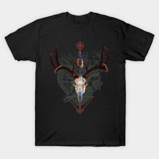 Deer Skull Beetle Totem T-Shirt